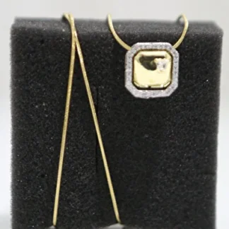 LUXON COLLECTION BAGET TAŞ FİGÜRLÜ ÇELİK GOLD KOLYE